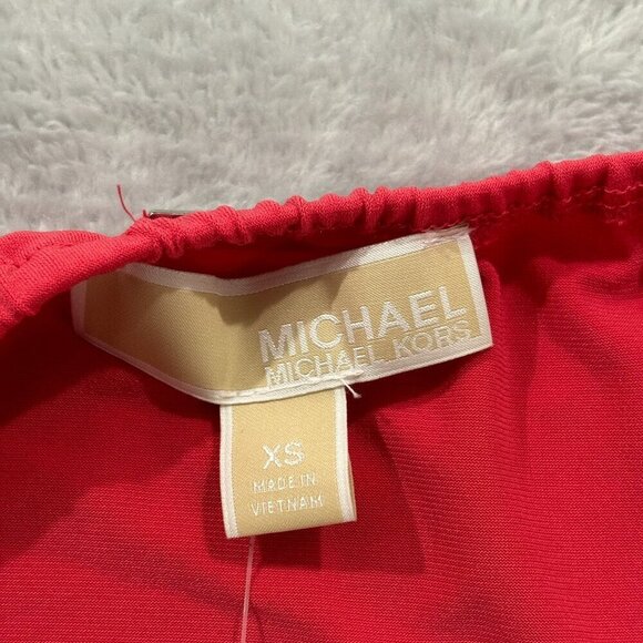 MICHAEL KORS Women's Cold-Shoulder Keyhole Top Long Sleeve Sz XS NWT Stretch - Picture 2 of 7